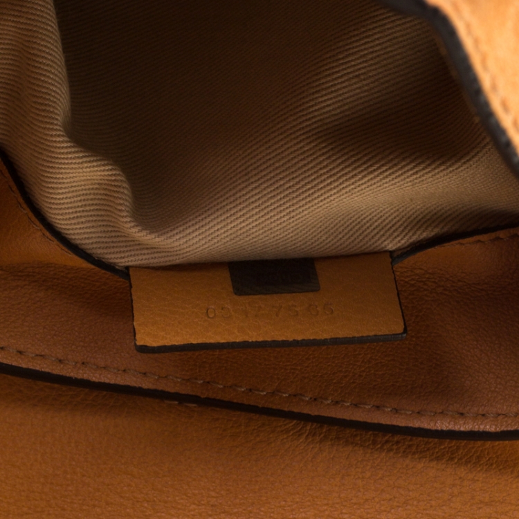 Pre Owned Chloe Brown Leather and Suede Mini Faye Daye Shoulder Bag