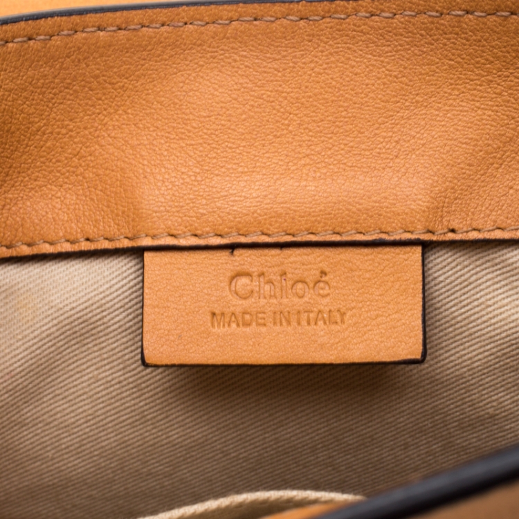 Pre Owned Chloe Brown Leather and Suede Mini Faye Daye Shoulder Bag