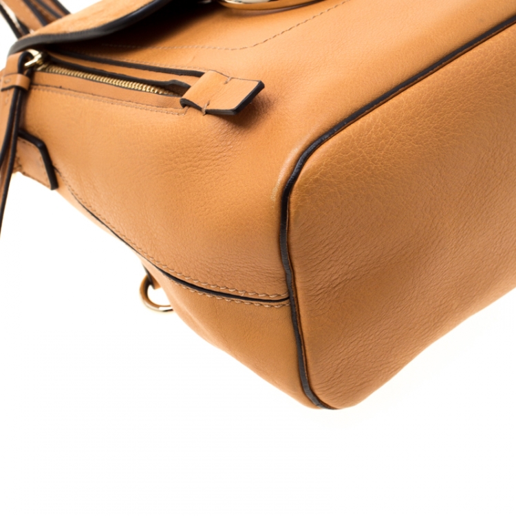 Pre Owned Chloe Brown Leather and Suede Mini Faye Daye Shoulder Bag