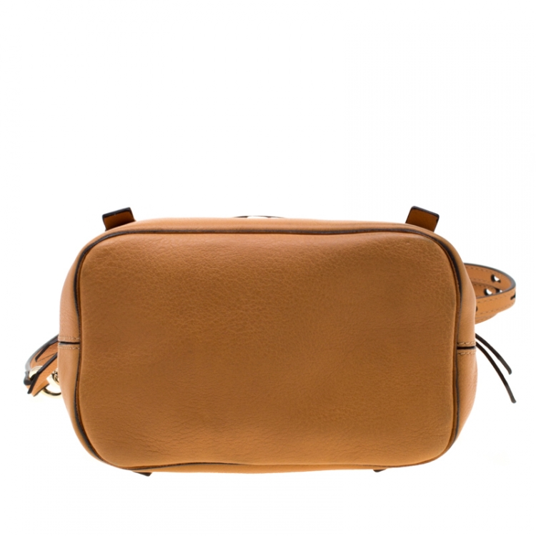Pre Owned Chloe Brown Leather and Suede Mini Faye Daye Shoulder Bag