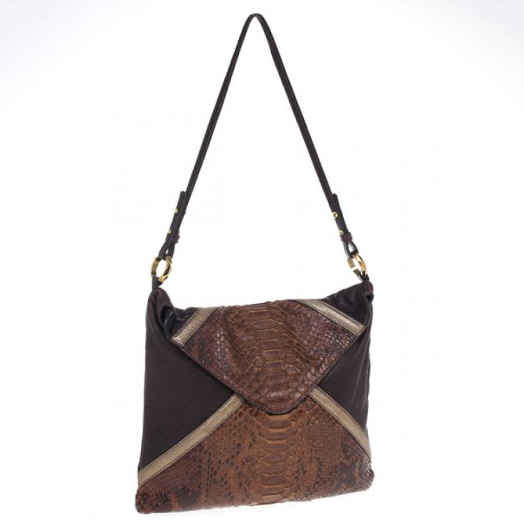 Pre Owned Chloe Python and Leather Envelope Clutch