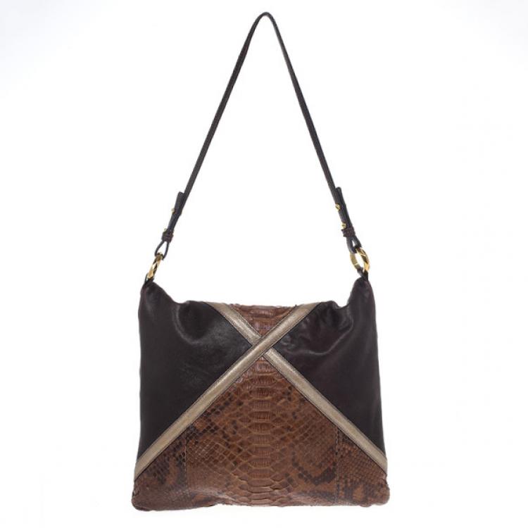 Pre Owned Chloe Python and Leather Envelope Clutch