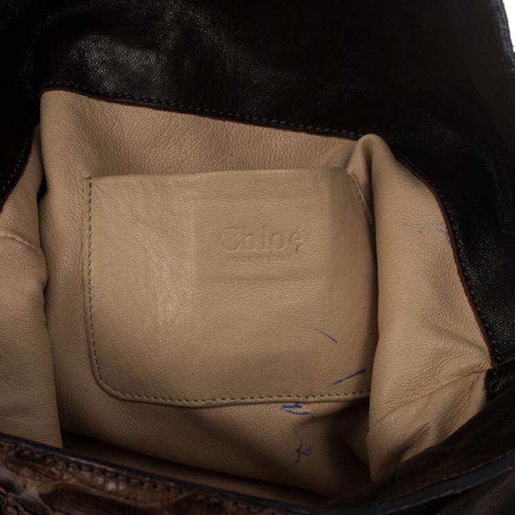 Pre Owned Chloe Python and Leather Envelope Clutch