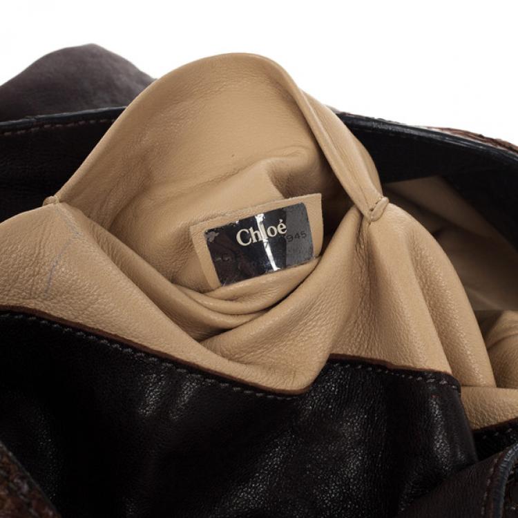 Pre Owned Chloe Python and Leather Envelope Clutch