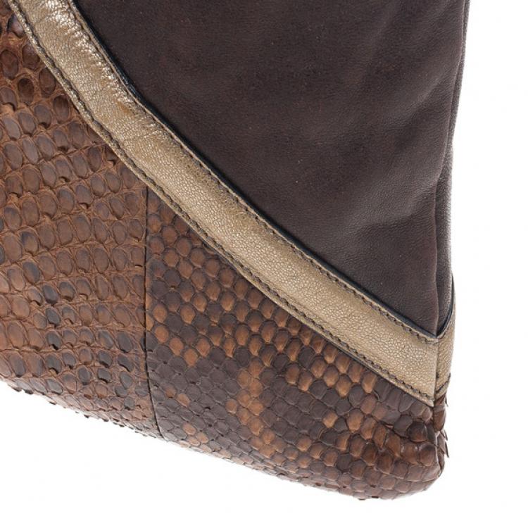 Pre Owned Chloe Python and Leather Envelope Clutch