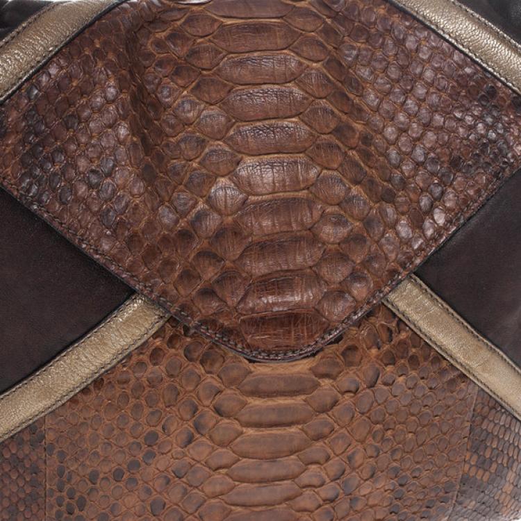 Pre Owned Chloe Python and Leather Envelope Clutch