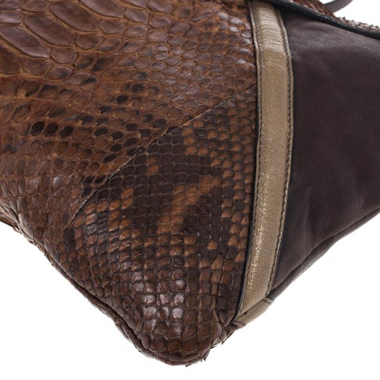 Pre Owned Chloe Python and Leather Envelope Clutch