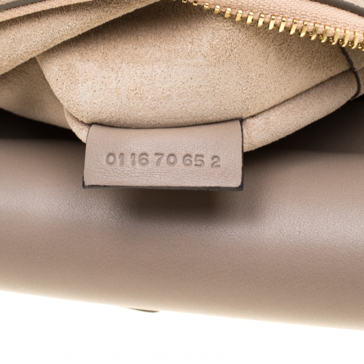 Pre Owned Chloe Grey Leather and Suede Faye Shoulder Bag