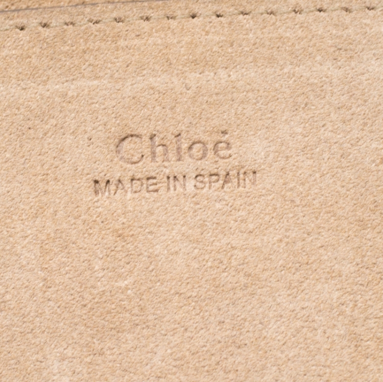 Pre Owned Chloe Grey Leather and Suede Small Faye Shoulder Bag 
