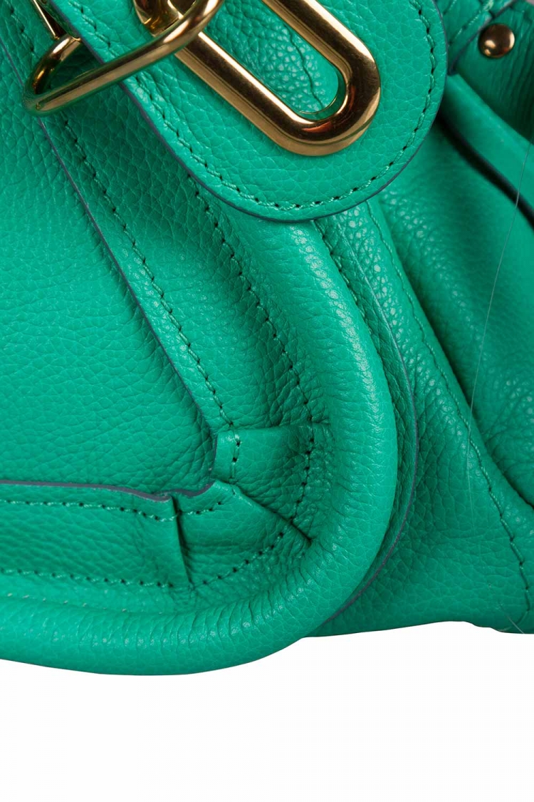 Pre Owned Chloe Coral Green Leather Small Paraty Shoulder Bag