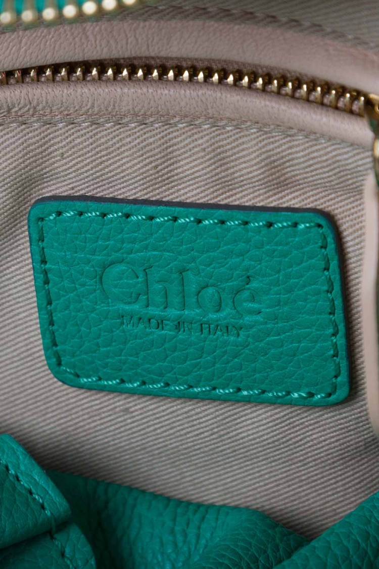 Pre Owned Chloe Coral Green Leather Small Paraty Shoulder Bag
