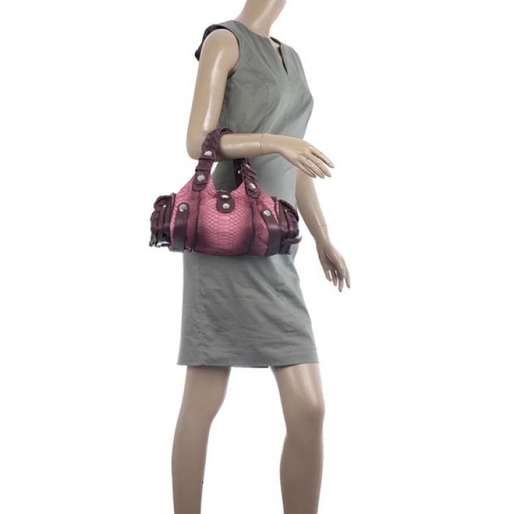 バッグ Chloe Python Silverado Leather Handbag Chloe Bronze Python Skin Mini Silverado Bag | Yoogi's Closet