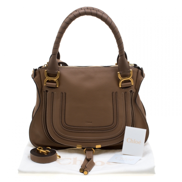 Pre Owned Chloe Beige Leather Medium Marcie Satchel