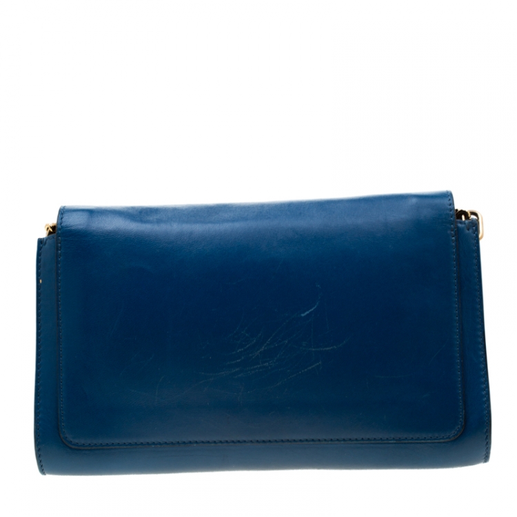 Pre Owned Chloe Blue Leather Crossbody Bag