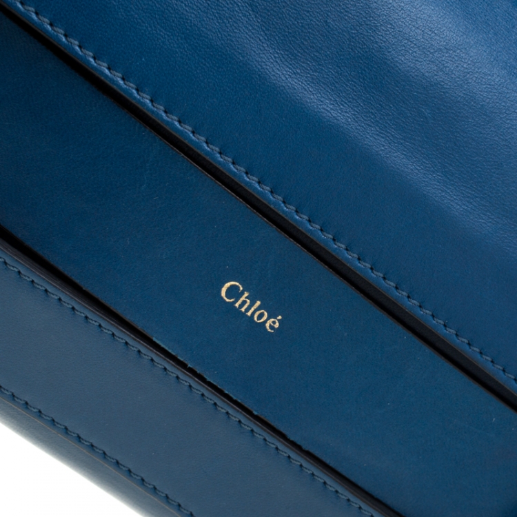 Pre Owned Chloe Blue Leather Crossbody Bag