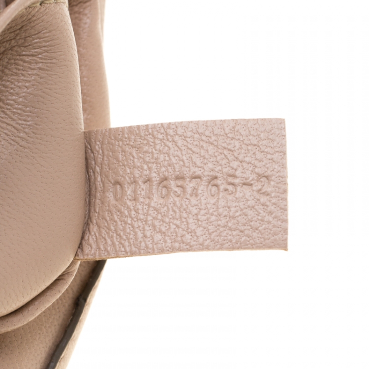 Pre Owned Chloe Metallic Peach Leather Small Elsie Shoulder Bag