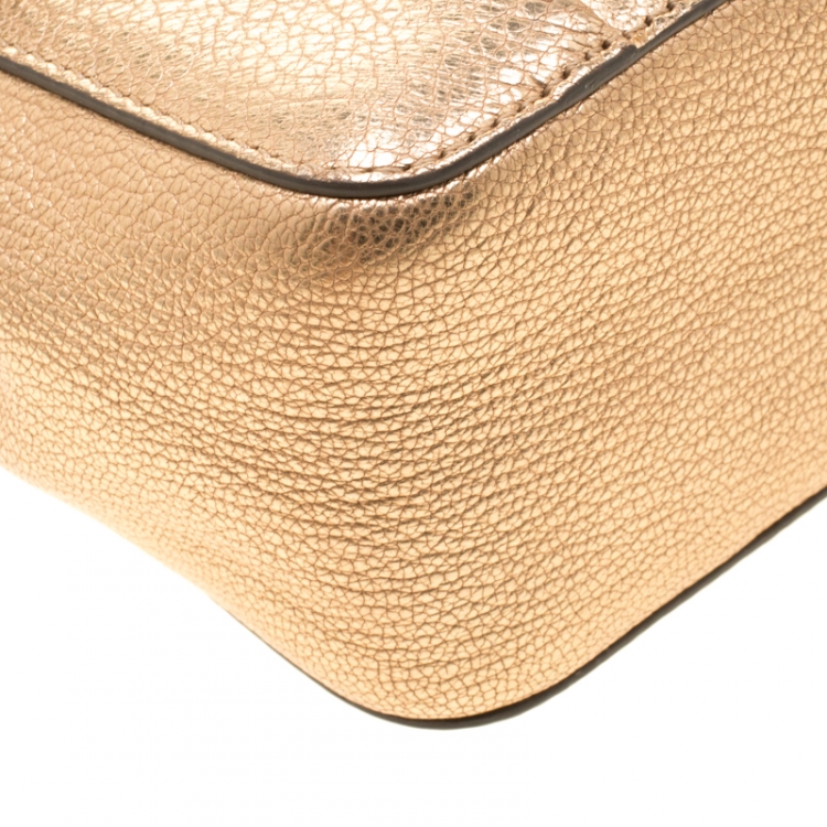Pre Owned Chloe Metallic Peach Leather Small Elsie Shoulder Bag