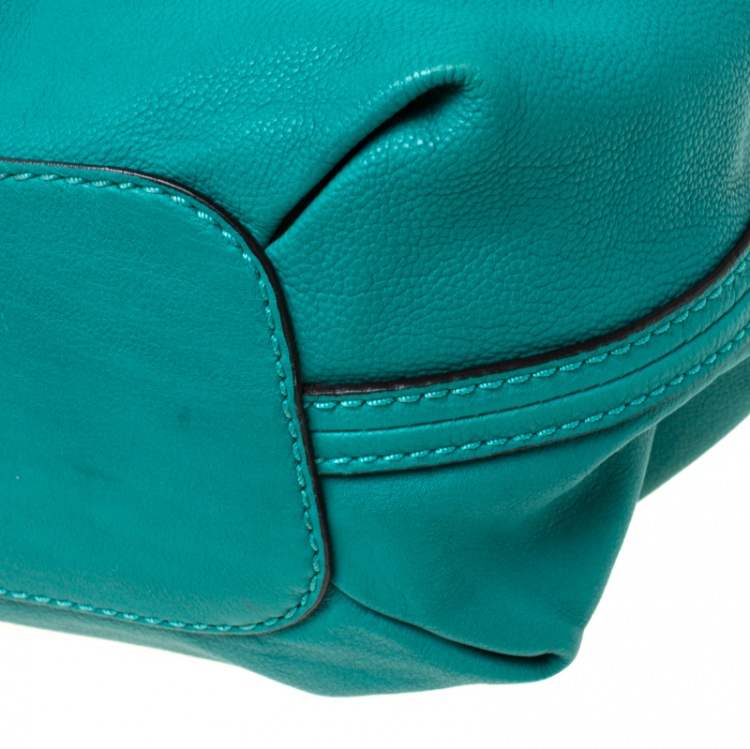 Pre Owned Chloe Persian Green Leather Elsie Satchel Bag
