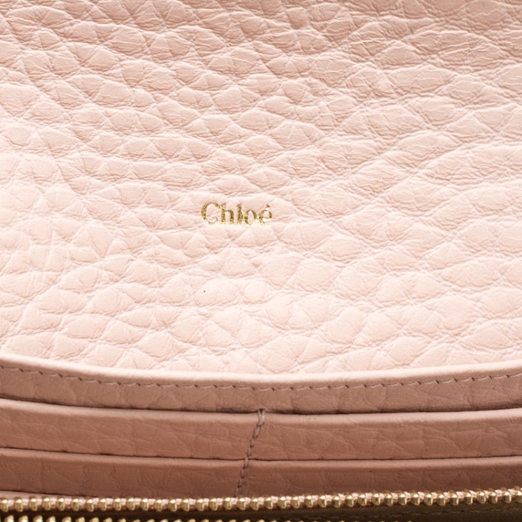 Pre Owned Chloe Blush Pink Leather Sally Wallet