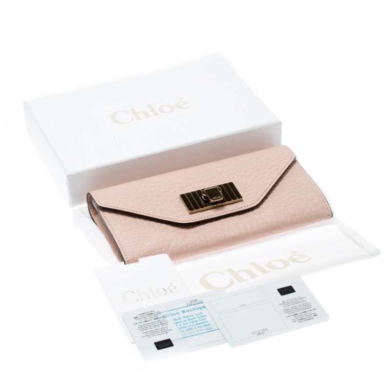 Pre Owned Chloe Blush Pink Leather Sally Wallet