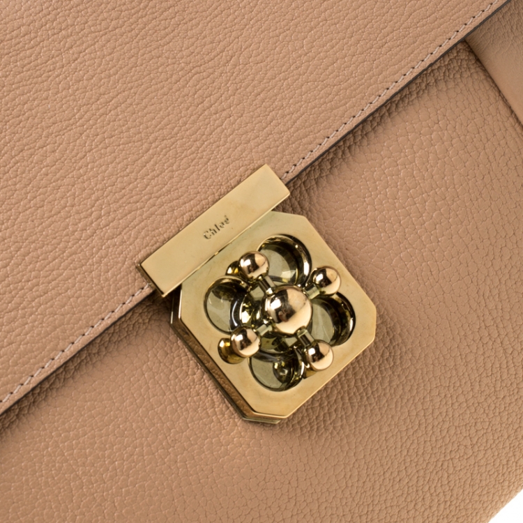 Pre Owned Chloe Beige Leather Elsie Clutch
