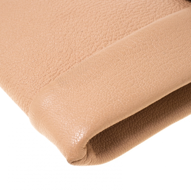 Pre Owned Chloe Beige Leather Elsie Clutch