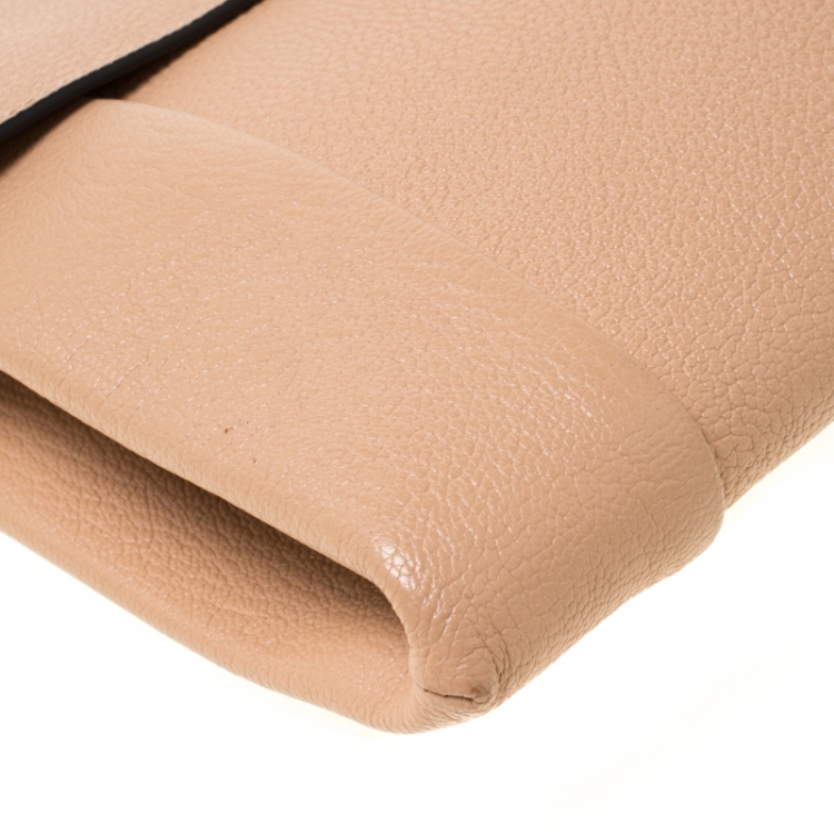 Pre Owned Chloe Beige Leather Elsie Clutch