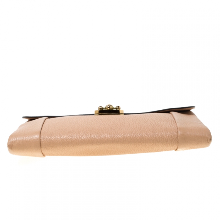 Pre Owned Chloe Beige Leather Elsie Clutch