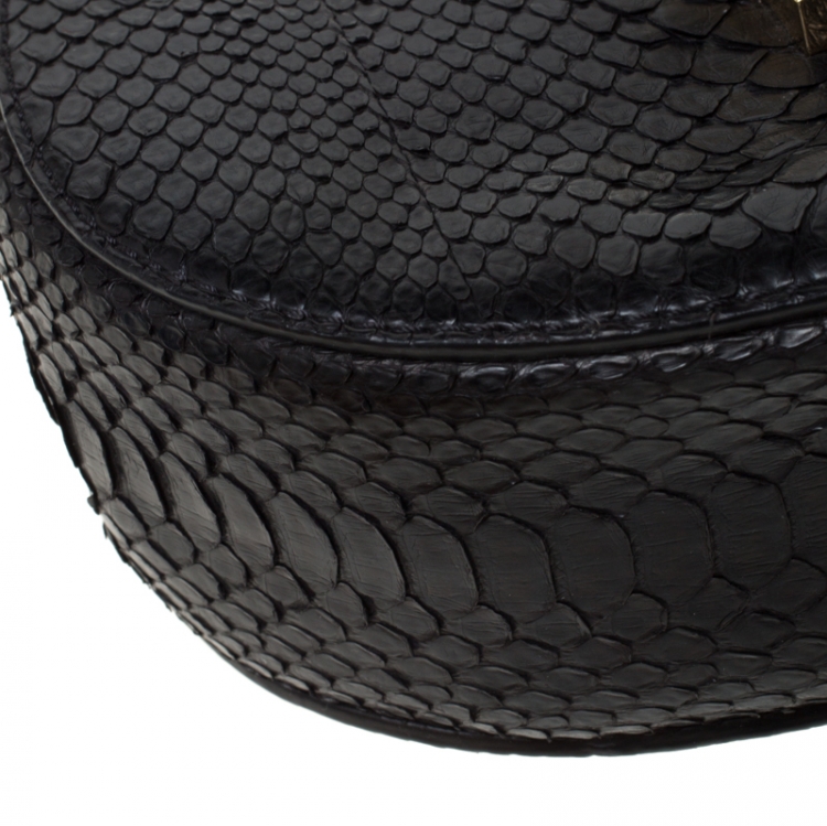 Pre Owned Chloe Black Python Leather Small Drew Shoulder Bag