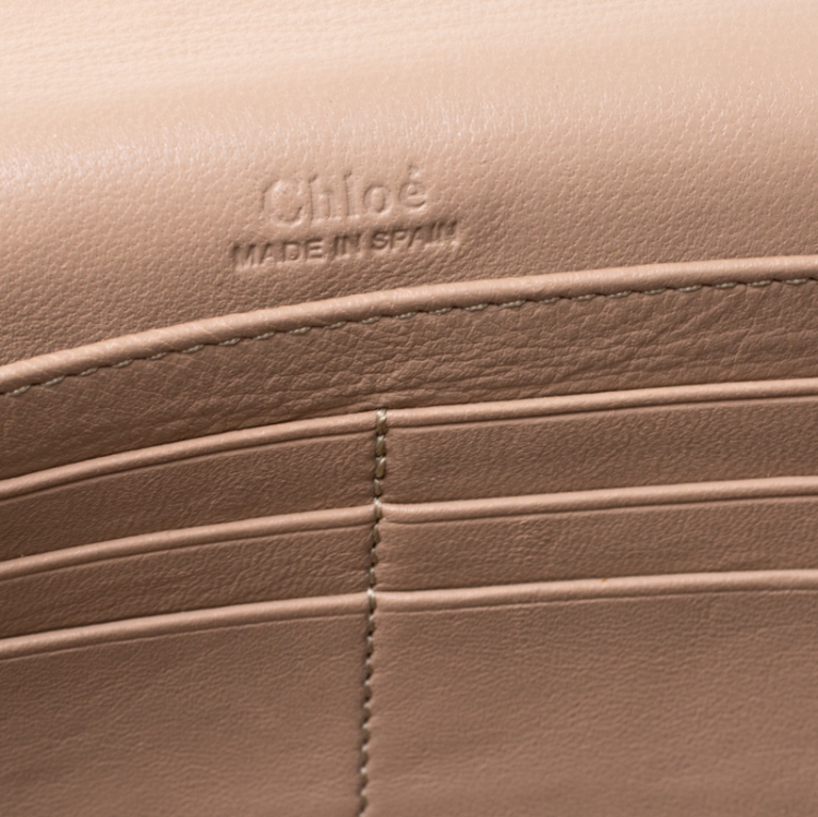 Pre Owned Chloe Gold Leather Bow Detail Chain Shoulder Bag