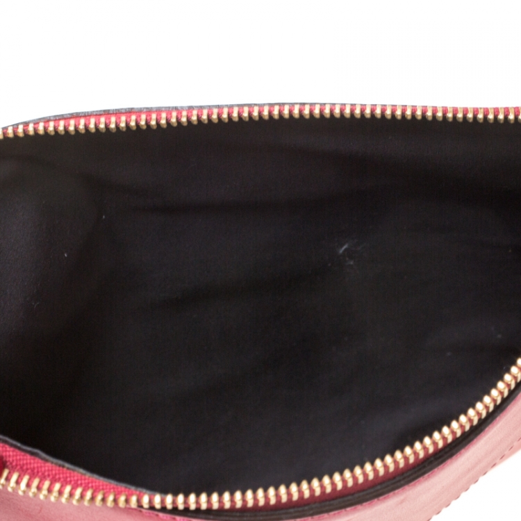 Pre Owned Chloe Magenta Leather Envelope Clutch