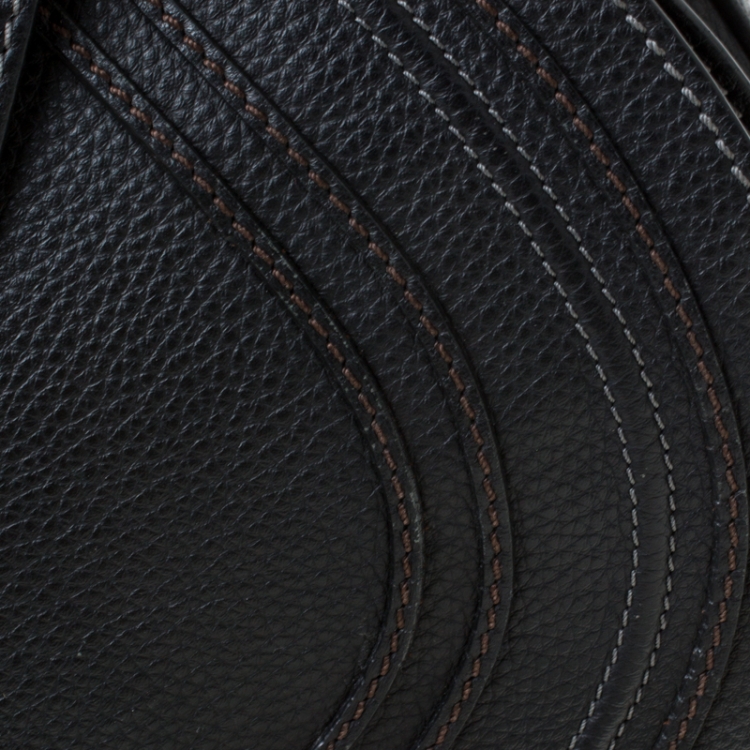 Pre Owned Chloe Black Leather Medium Marcie Crossbody Bag