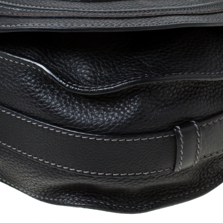Pre Owned Chloe Black Leather Medium Marcie Crossbody Bag