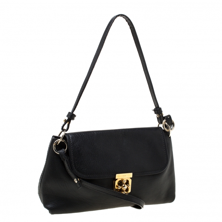 مملوكة مسبقًا Chloe Black Leather Elsie Shoulder Bag