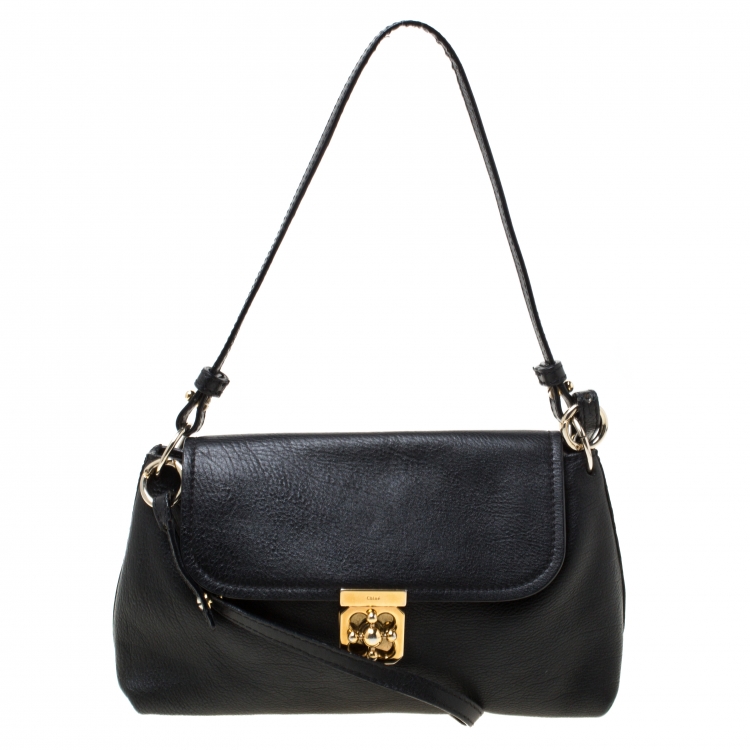 مملوكة مسبقًا Chloe Black Leather Elsie Shoulder Bag