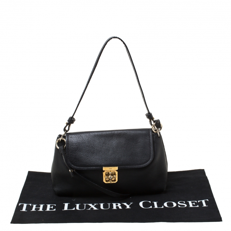 مملوكة مسبقًا Chloe Black Leather Elsie Shoulder Bag