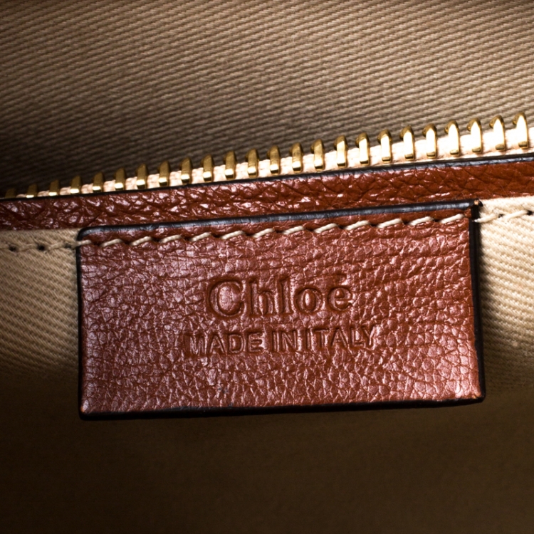 Pre Owned Chloe Tan Leather and Suede Pixie Shoulder Bag