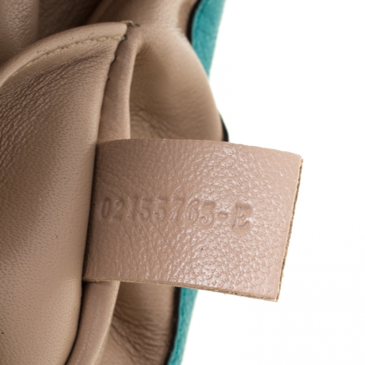 Pre Owned Chloe Blue Leather Small Elsie Shoulder Bag