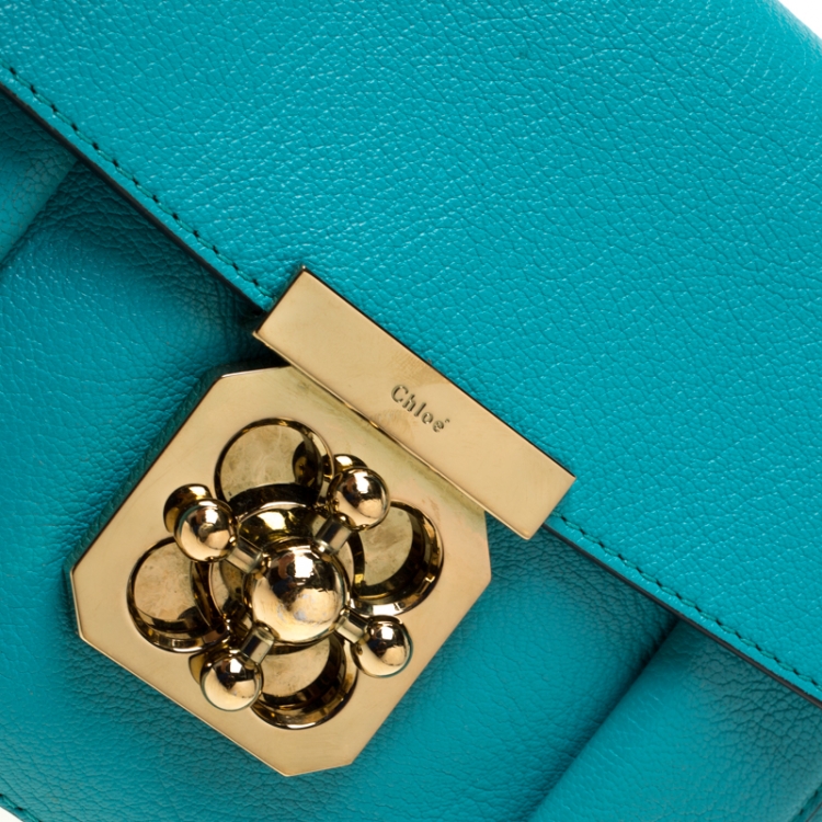 Pre Owned Chloe Blue Leather Small Elsie Shoulder Bag