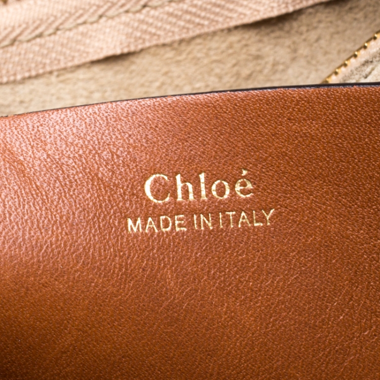 Pre Owned Chloe Brown Perforated Leather Hayley Shoulder Bag