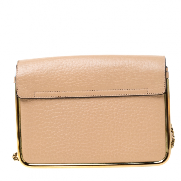 Pre Owned Chloe Beige Leather Small Sally Shoulder Bag