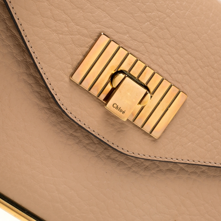 Pre Owned Chloe Beige Leather Small Sally Shoulder Bag
