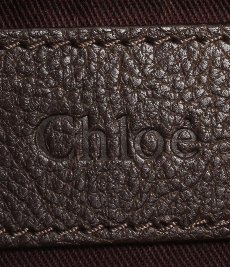 Pre Owned Chloe Brown Leather Medium Military Strap Paraty Shoulder Bag