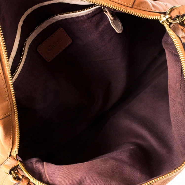 مملوكة مسبقًا Chloe Brown Leather Large Paraty Shoulder Bag