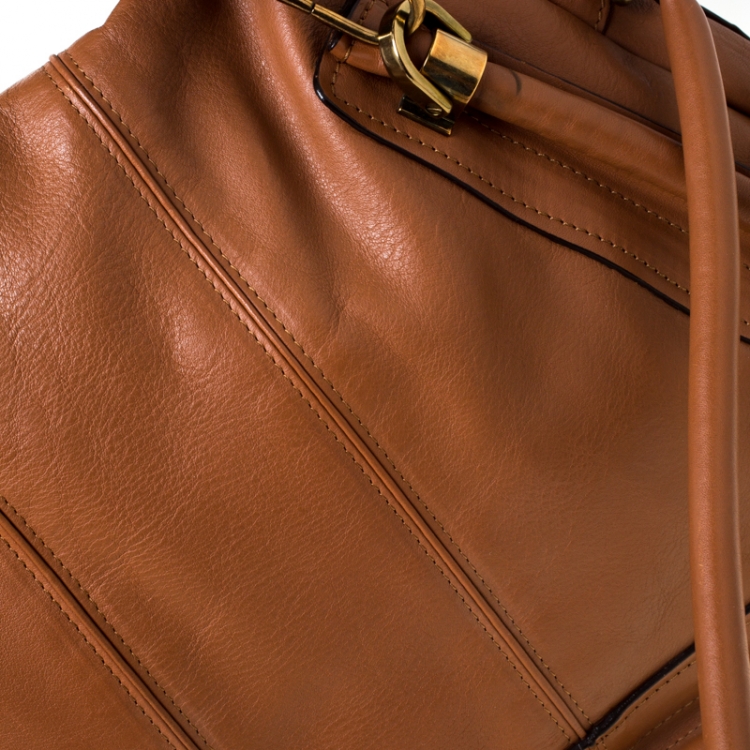 مملوكة مسبقًا Chloe Brown Leather Large Paraty Shoulder Bag