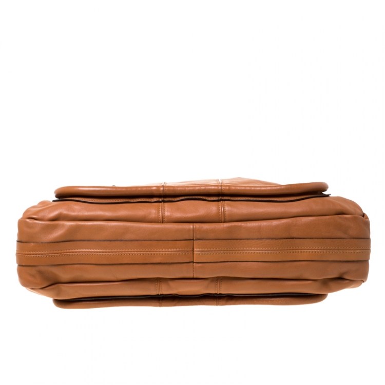 مملوكة مسبقًا Chloe Brown Leather Large Paraty Shoulder Bag