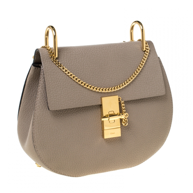Pre Owned Chloe Grey Leather Medium Drew Shoulder Bag