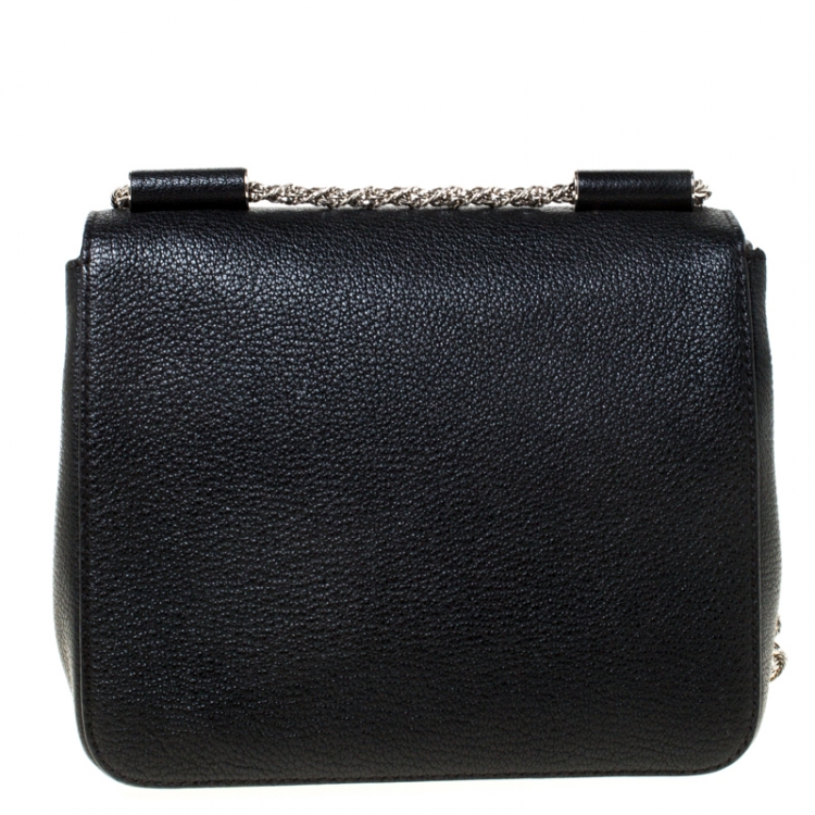 Pre Owned Chloe Black Leather Small Elsie Shoulder Bag