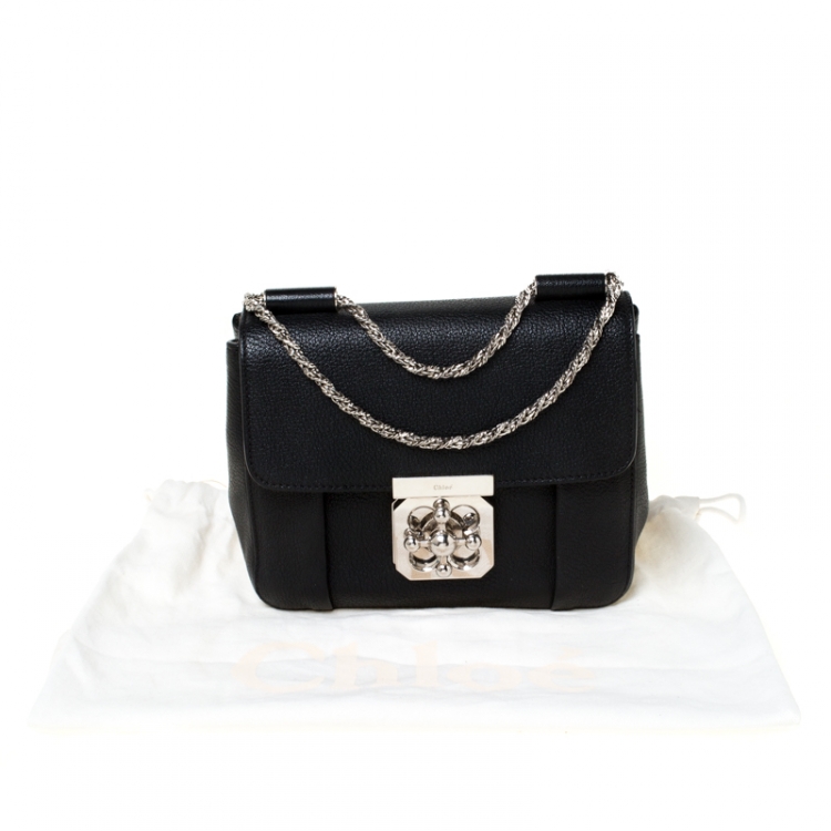 Pre Owned Chloe Black Leather Small Elsie Shoulder Bag