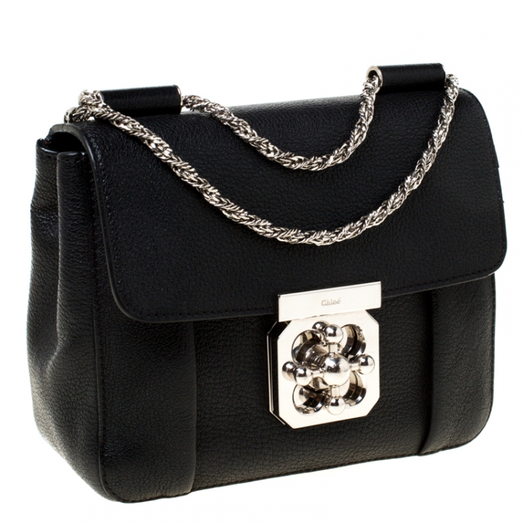 Pre Owned Chloe Black Leather Small Elsie Shoulder Bag